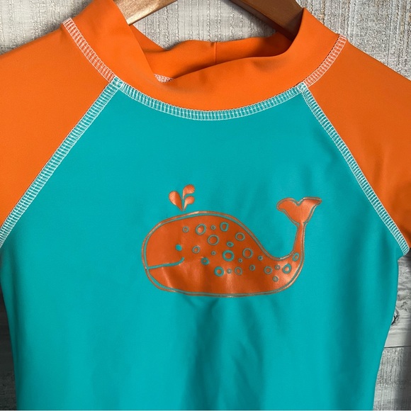 Boys The Original Flap Happy Blue/Orange Rashguard - Picture 2 of 5